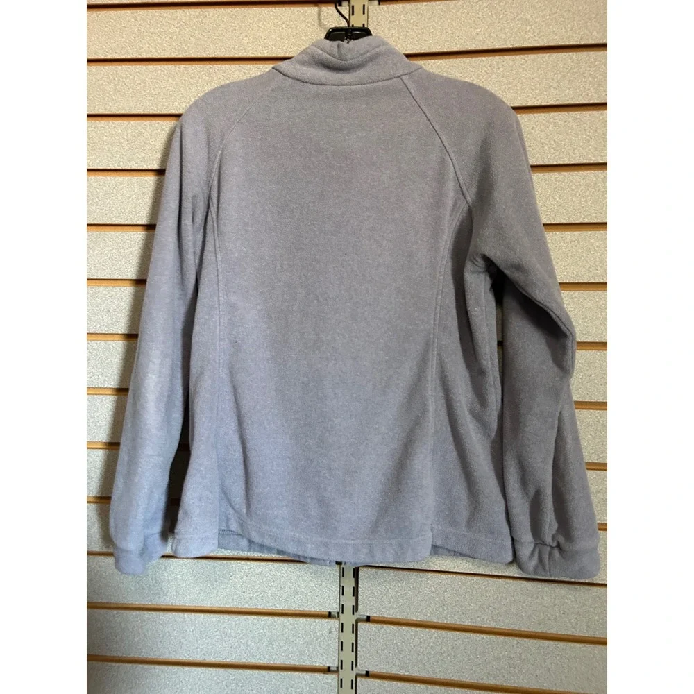 Columbia Kids XL 18/20 Blue Gray Full Zip Fleece Jacket Mock Neck Outdoor Warm
